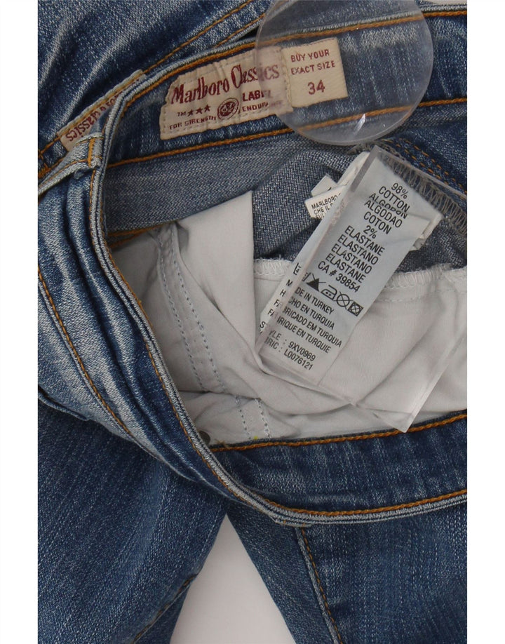 MARLBORO CLASSICS Womens Straight Jeans W34 L29 Blue Cotton
