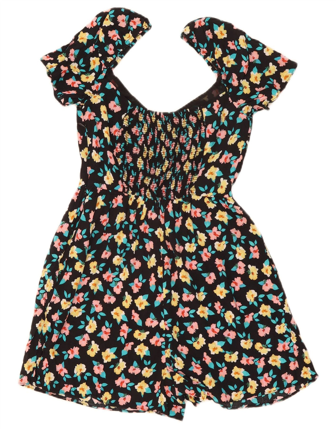 Zara Dame Playsuit UK 8 Small Black Floral