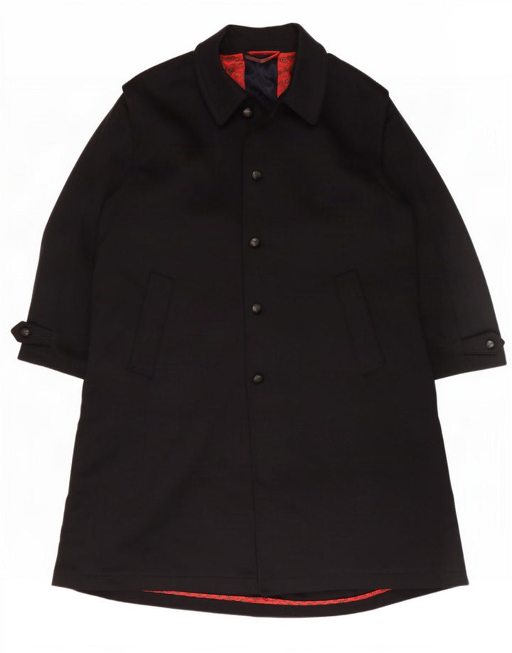 Vintage oversize overfrakke til kvinder IT 48 XL marineblå uld