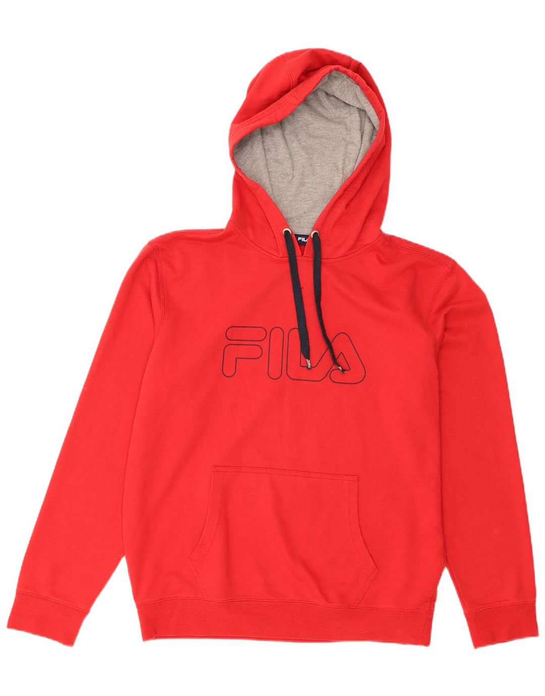 Fila Grafisk hættetrøje til mænd, stor rød polyester