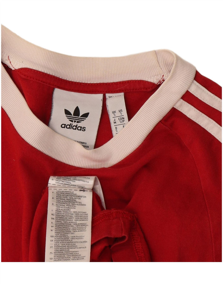 Adidas Herre T-Shirt Top Lille Rød Bomuld