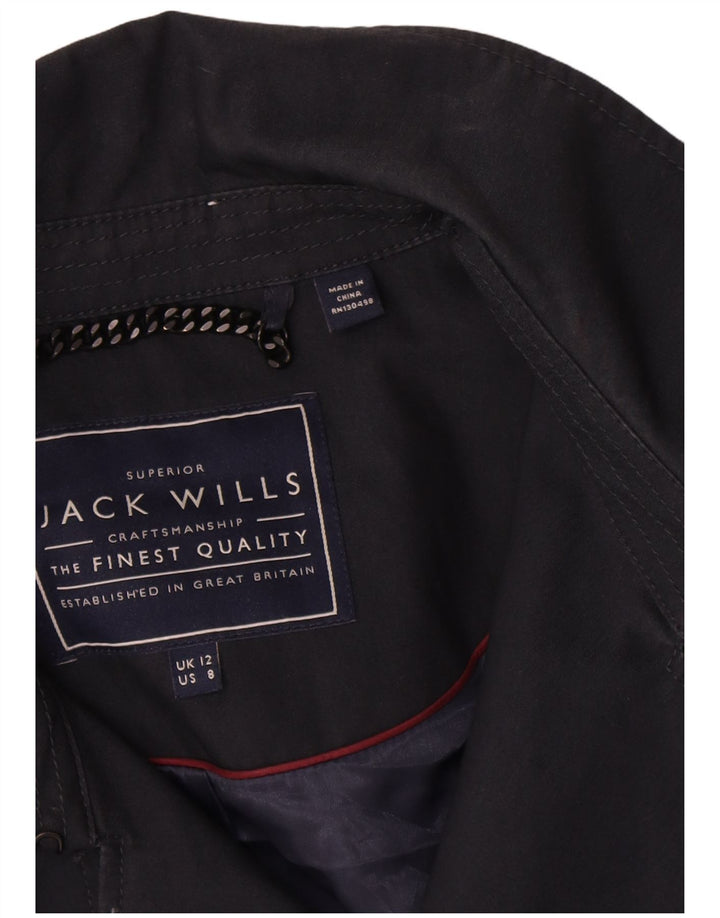 Jack Wills Dame Trench Coat UK 12 Mellem marineblå bomuld