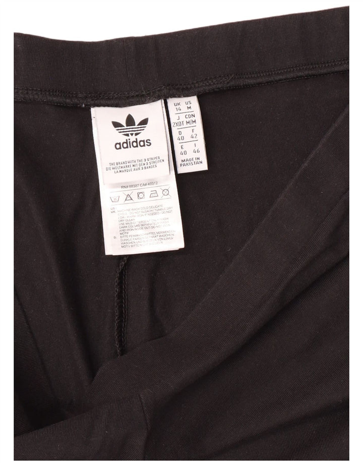 Adidas Dame Leggings UK 14 Medium Sort Bomuld