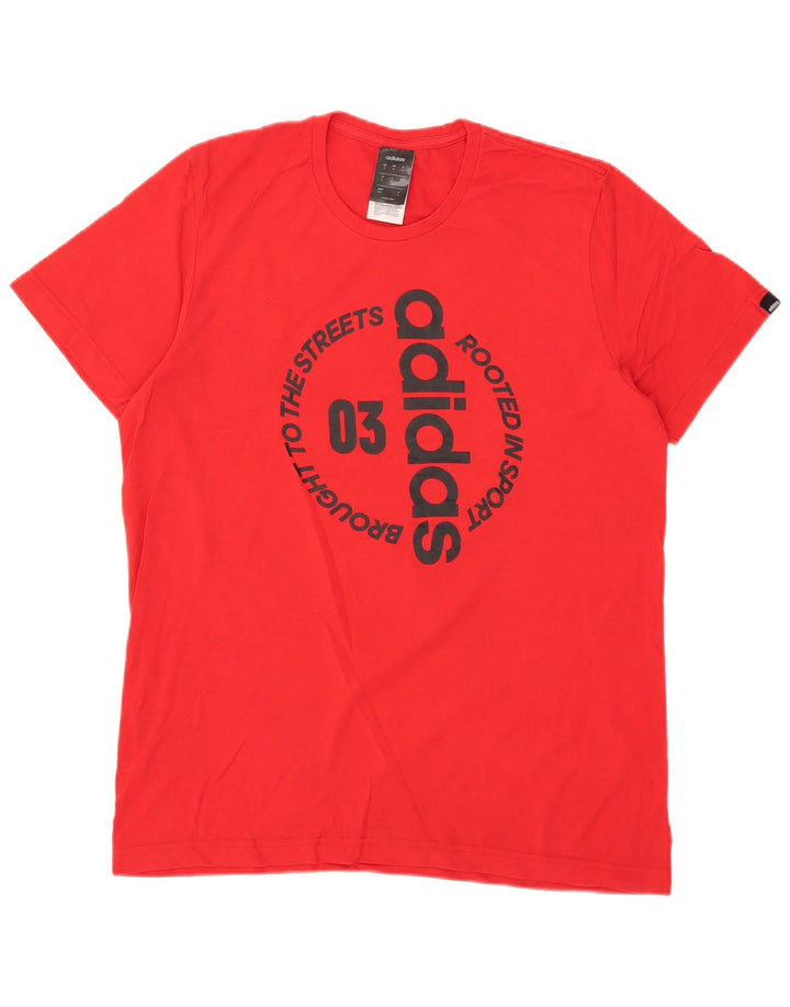 Adidas Herre grafisk T-shirt Top Medium Rød