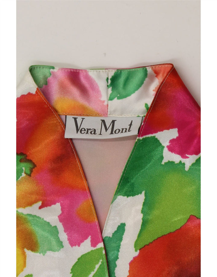 Vera Mont Dame Se Through Shirt Bluse UK 12 Medium Multicolored Floral