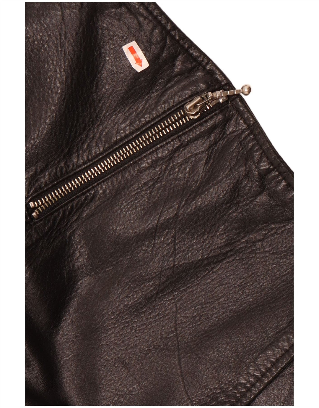 Vintage dame læder Bolero jakke UK 12 Medium Sort