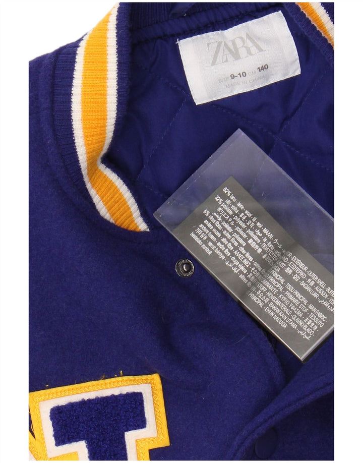 ZARA Girls New York Crocodiles Grafisk Varsity-jakke 9-10 år Marineblå