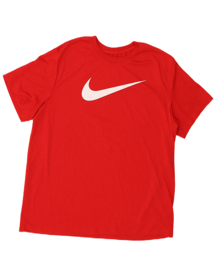 Nike Herre Dri Fit Grafisk T-Shirt Top XL Rød Polyester