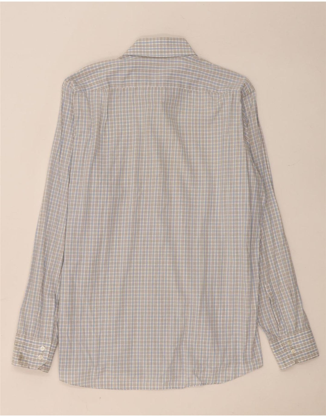 Hugo Boss Herre Regular Fit skjorte størrelse 16 1/2 Large Blue Gingham Cotton