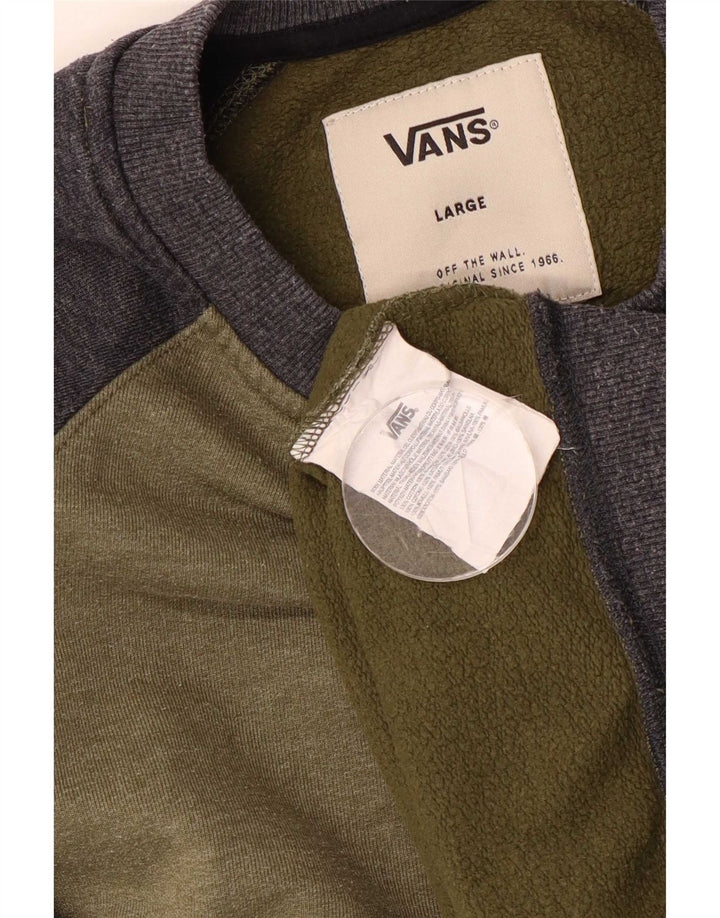 Vans Herre Sweatshirt Jumper Large Khaki Colourblock Bomuld