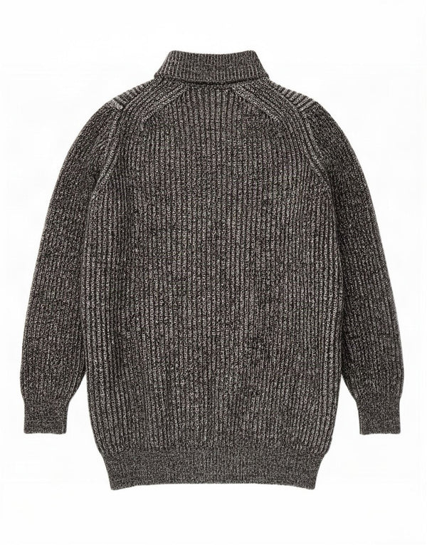 Zara Womens Longline Roll Neck Jumper Sweater UK 14 Medium Grey Flecked