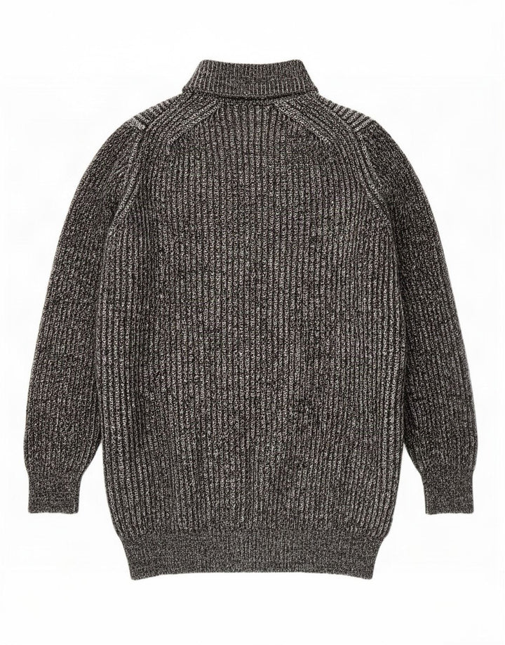 Zara Dame Longline rullehals sweater UK 14 Medium Grey Flecked