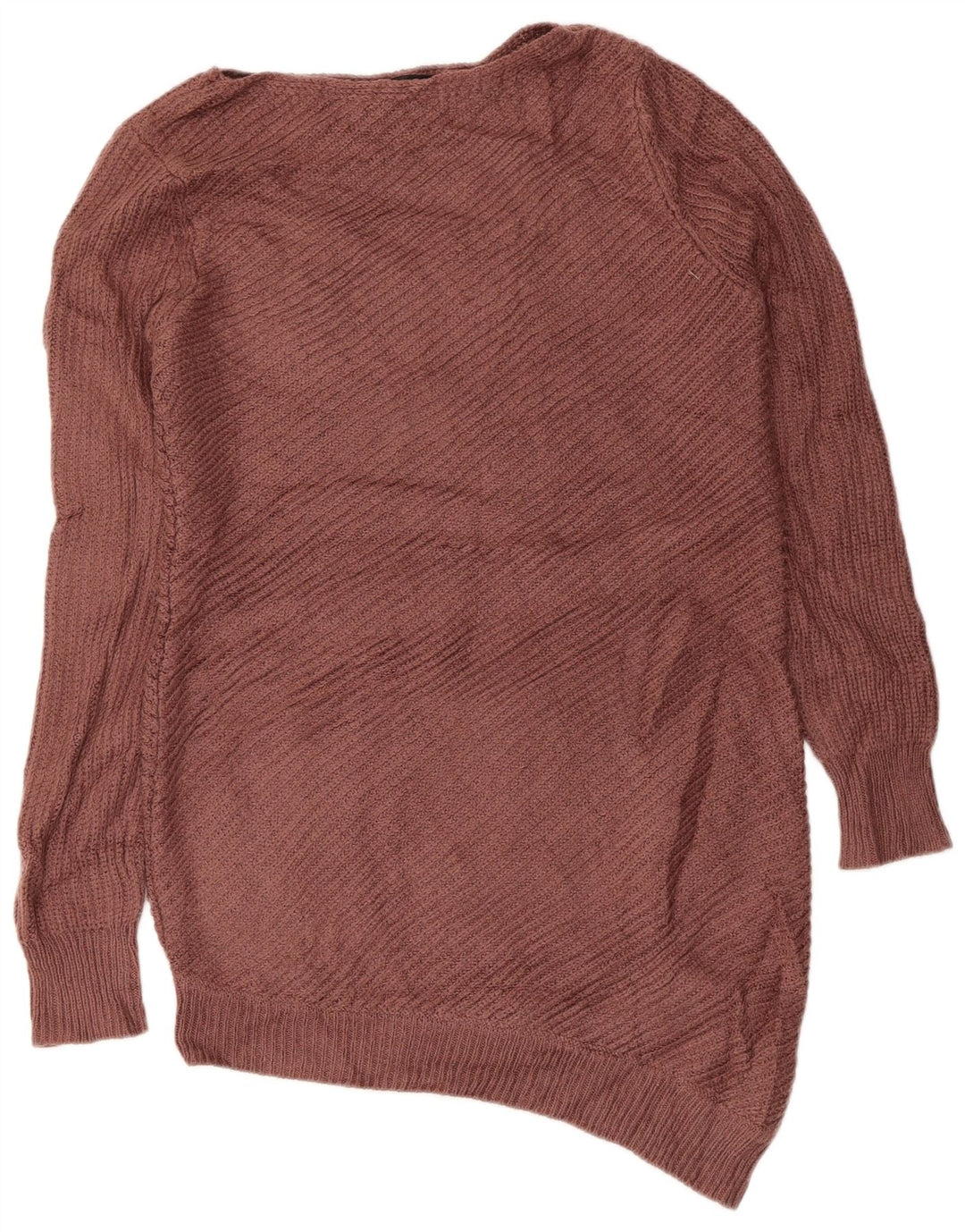 MOSSIMO Dame Asymmetrisk Boat Neck Jumper Sweater UK 12 Medium Brown