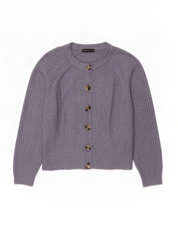 Marks & Spencer Dame Cardigan Sweater UK 16 Stor Blå Akryl