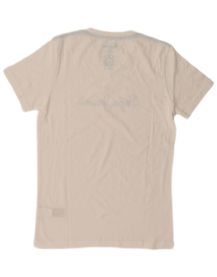 PEPE Jeans Herre grafisk T-shirt Top Medium Hvid Bomuld