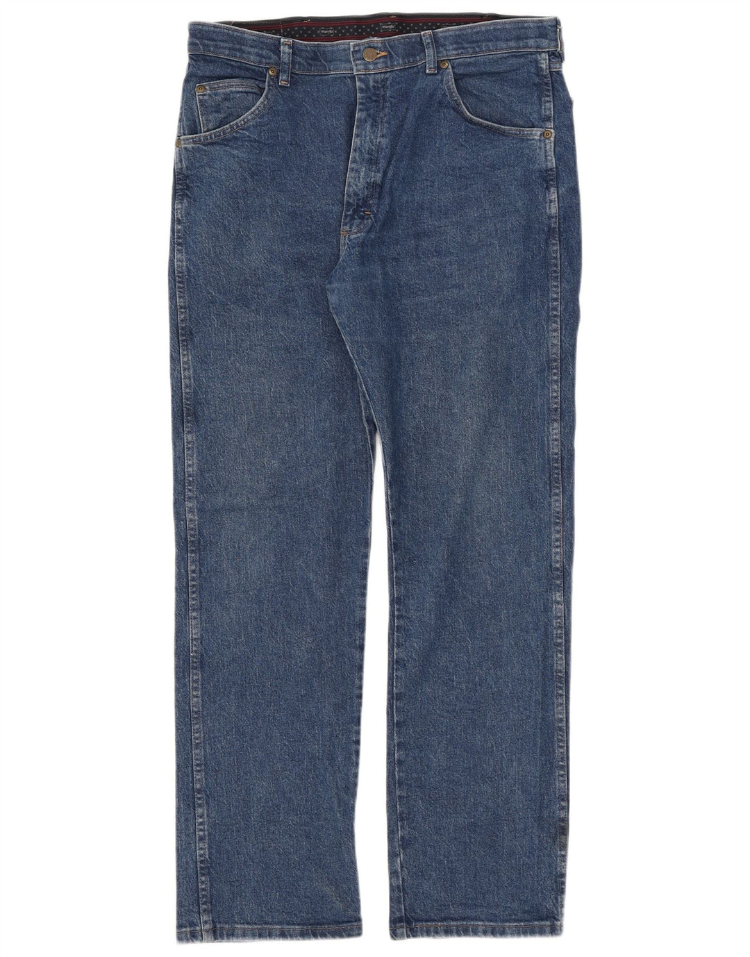 Wrangler Herre Regular Fit Straight Jeans W36 L32 Blå Bomuld