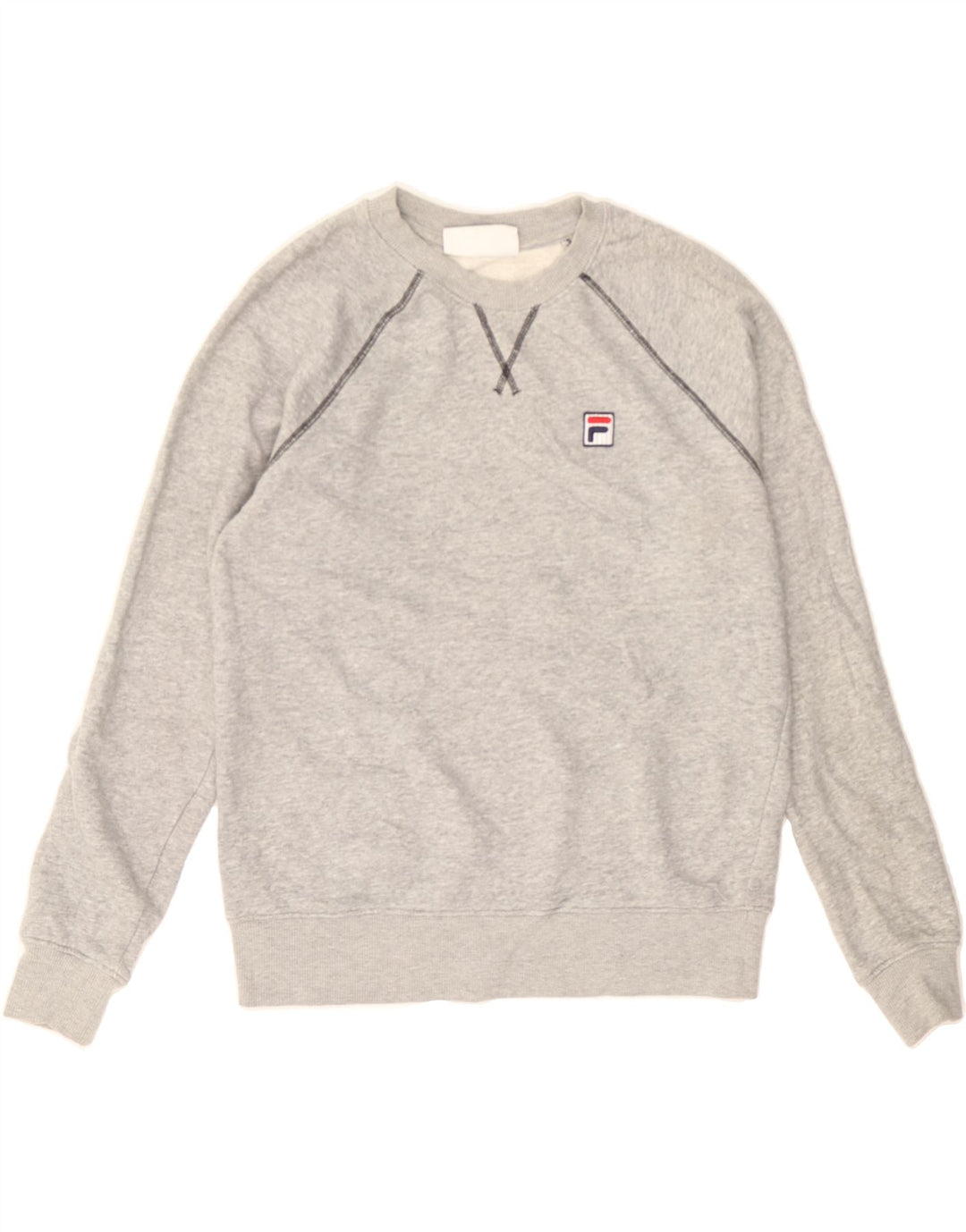 FILA Womens Oversized Sweatshirt Jumper UK 10 Small Grey Cotton Vintage Fila and Second-Hand Fila from Messina Hembry 