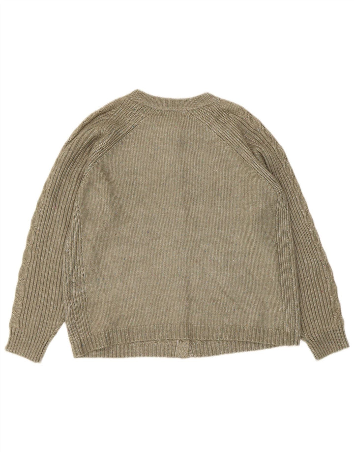 Marks & Spencer Dame Cardigan Sweater UK 14 Medium Khaki Polyester