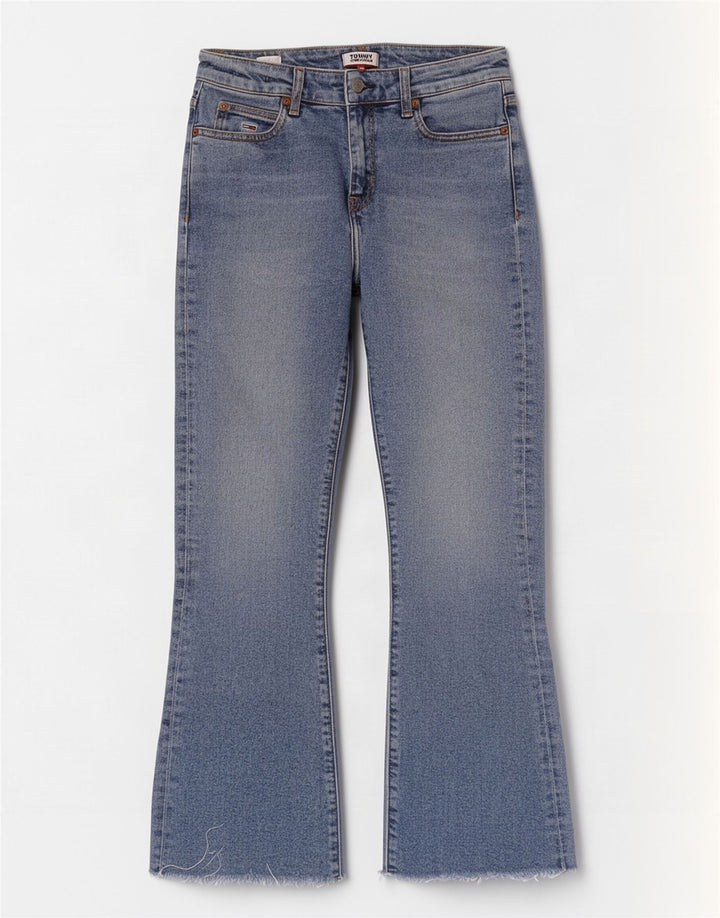 Tommy Hilfiger Kvinder Kick Crop Flared Jeans W27 L26 Blå Bomuld