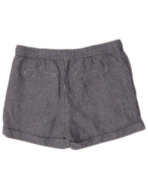 Marks & Spencer Chino Shorts til kvinder UK 14 Large W34 Navy Blue Pinstripe