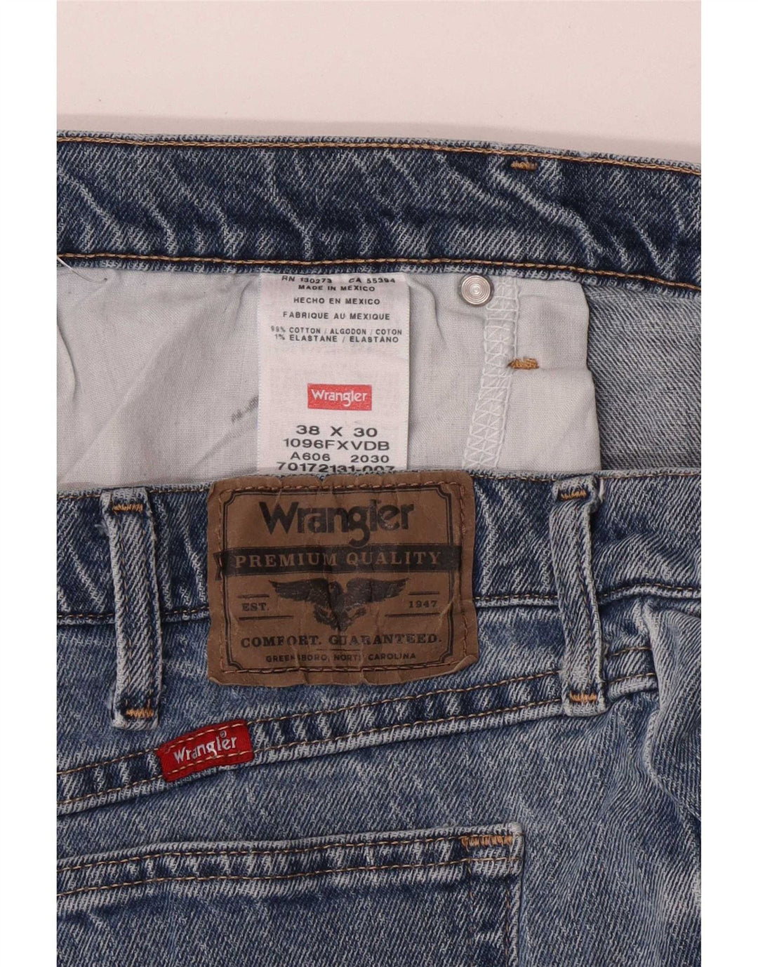 Wrangler Straight Jeans til mænd W38 L30 blå bomuld