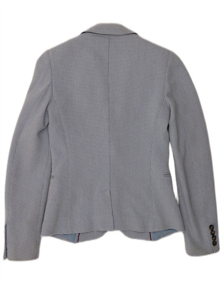 TOMMY HILFIGER Dame 2-knaps blazerjakke US 2 XS blå ternet bomuld