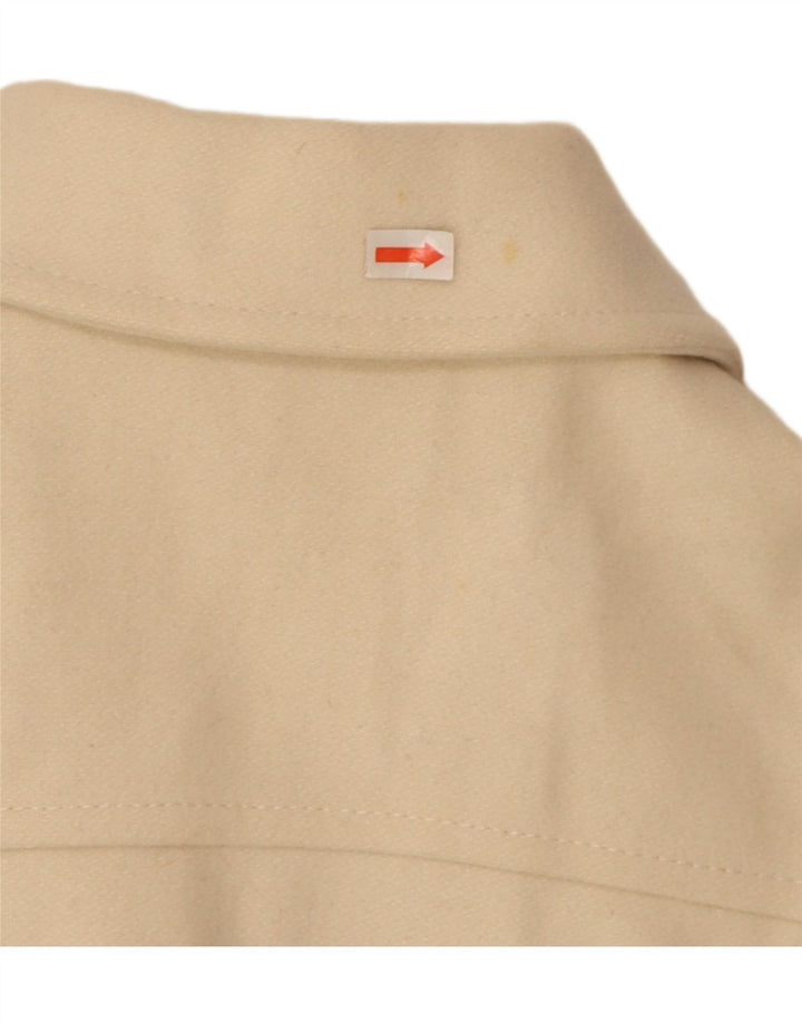 Benetton Dame Dobbeltradet Frakke IT 40 Lille Beige Uld
