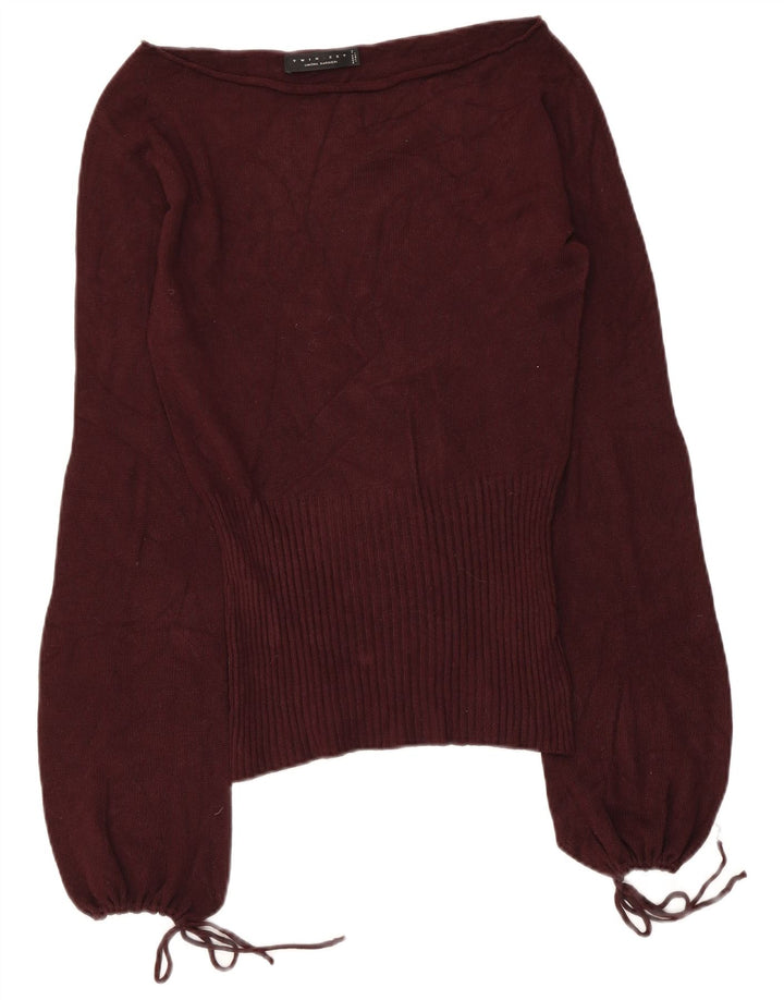 SIMONA BARBIERI Dame Twin-Set Top Langærmet UK 12 Medium Maroon