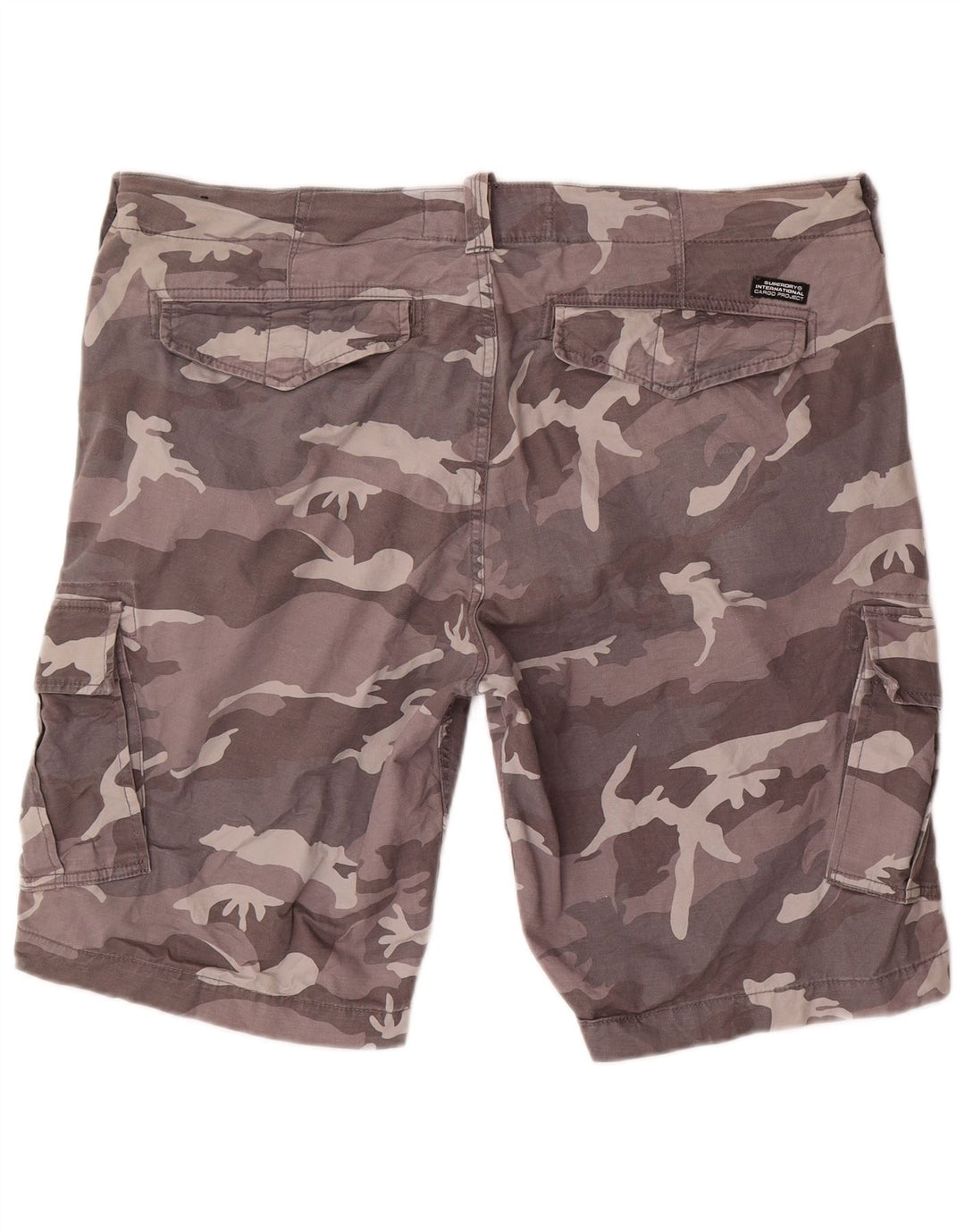 Superdry Herre Cargo Shorts W38 XL Grå Camouflage Bomuld