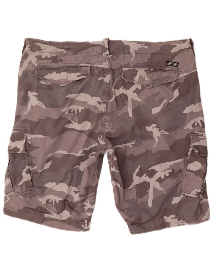 Superdry Herre Cargo Shorts W38 XL Grå Camouflage Bomuld