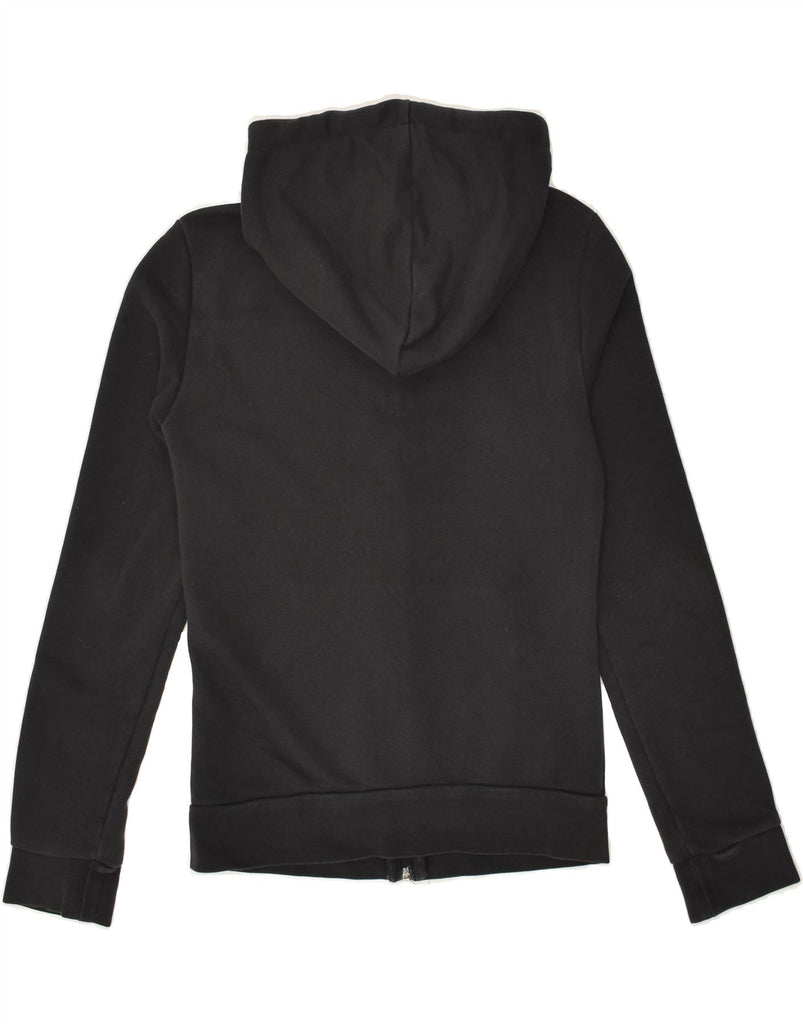 ADIDAS Womens Zip Hoodie Sweater UK 0/2 2XS Black Cotton | Vintage Adidas | Thrift | Second-Hand Adidas | Used Clothing | Messina Hembry 