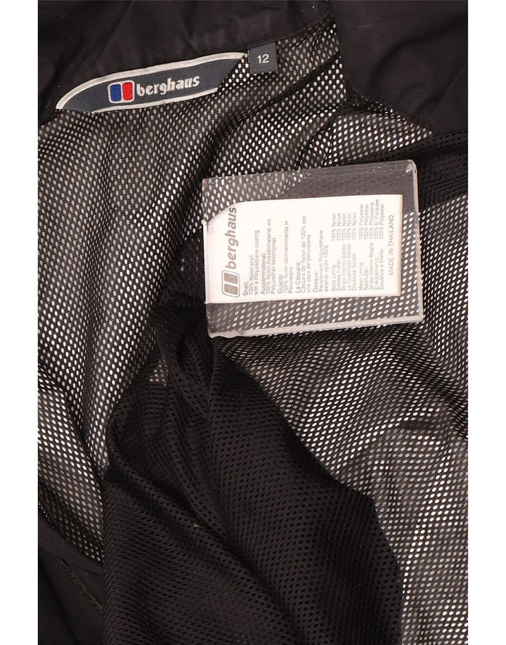Berghaus Womens Hooded Rain Jacket UK 12 Medium Black Nylon