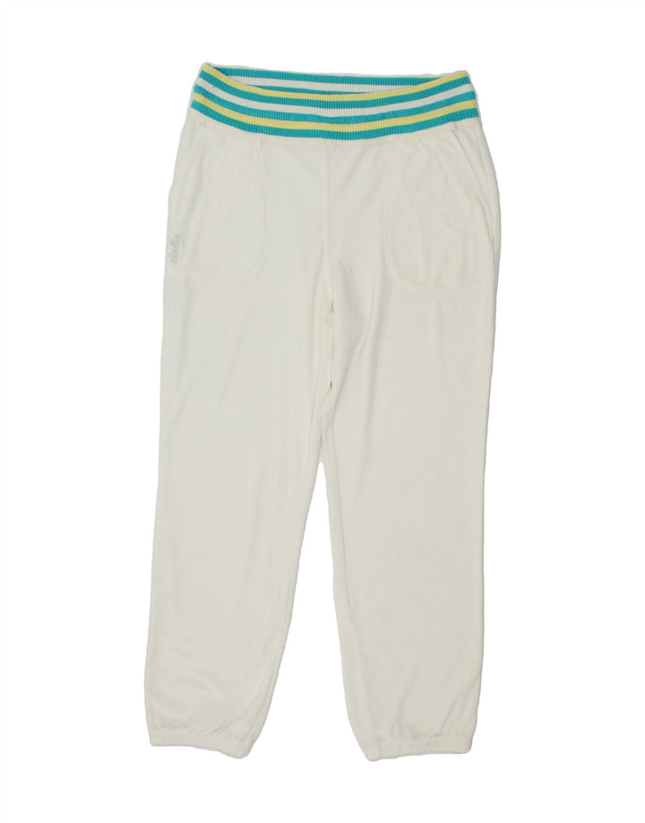 ELLESSE Womens Tracksuit Trousers Joggers UK 16 Large White Polyester Vintage Ellesse and Second-Hand Ellesse from Messina Hembry 