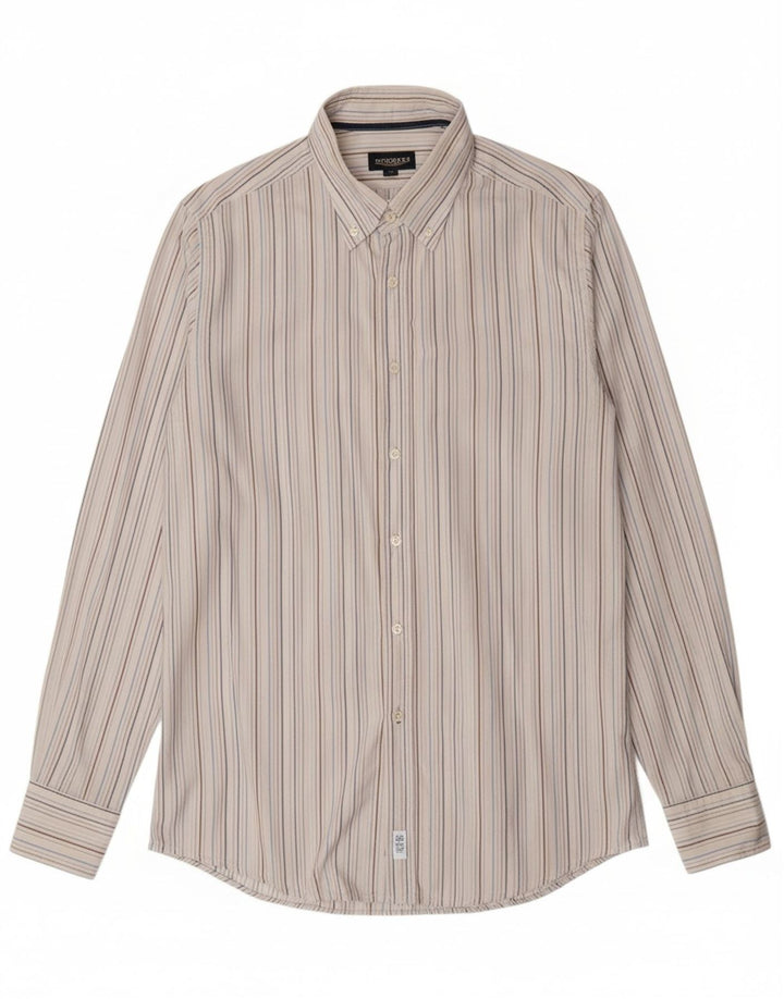 JECKERSON Mens Shirt Large White Striped Cotton