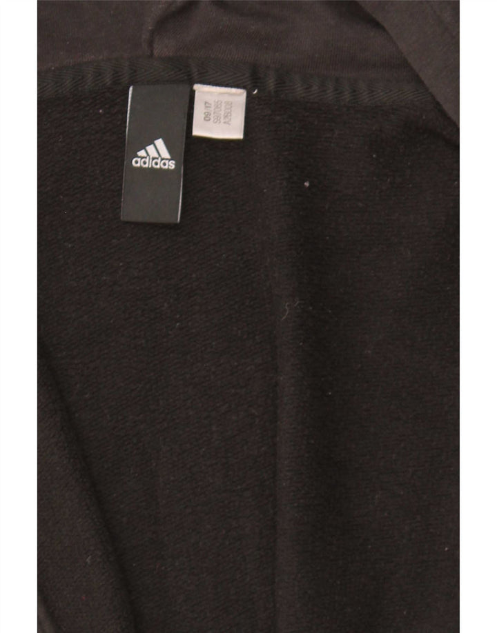 Adidas Dame Grafisk Hættetrøje Sweater UK 12 Medium Sort