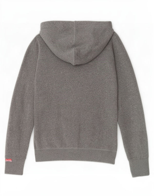 Superdry hættetrøje til kvinder med grafisk lynlås UK 10, lille grå flækket