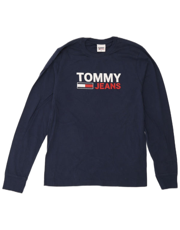 Tommy Hilfiger Herre grafisk top langærmet XS marineblå bomuld