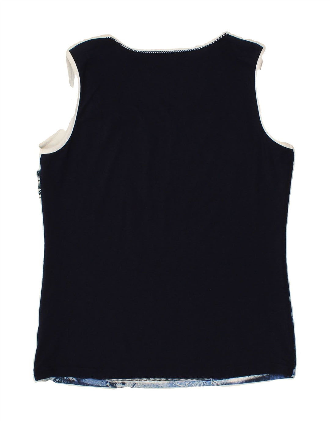 LIBRA Womens 2 Button 2 Piece Set UK 12 Medium Navy Blue Floral Polyester Vintage Libra and Second-Hand Libra from Messina Hembry 