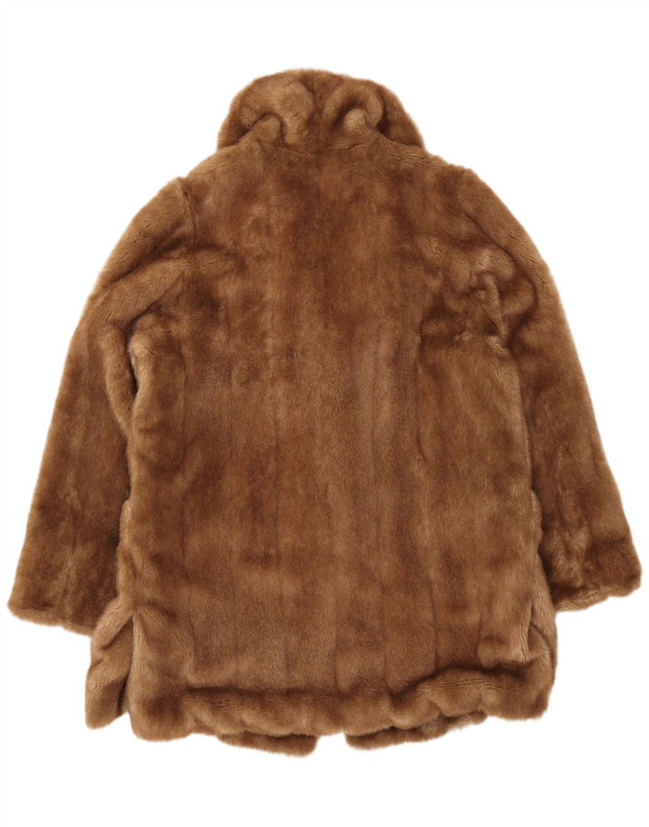 ASHWELL Dame Oversized Faux Fur Coat IT 46 Stor brun akryl