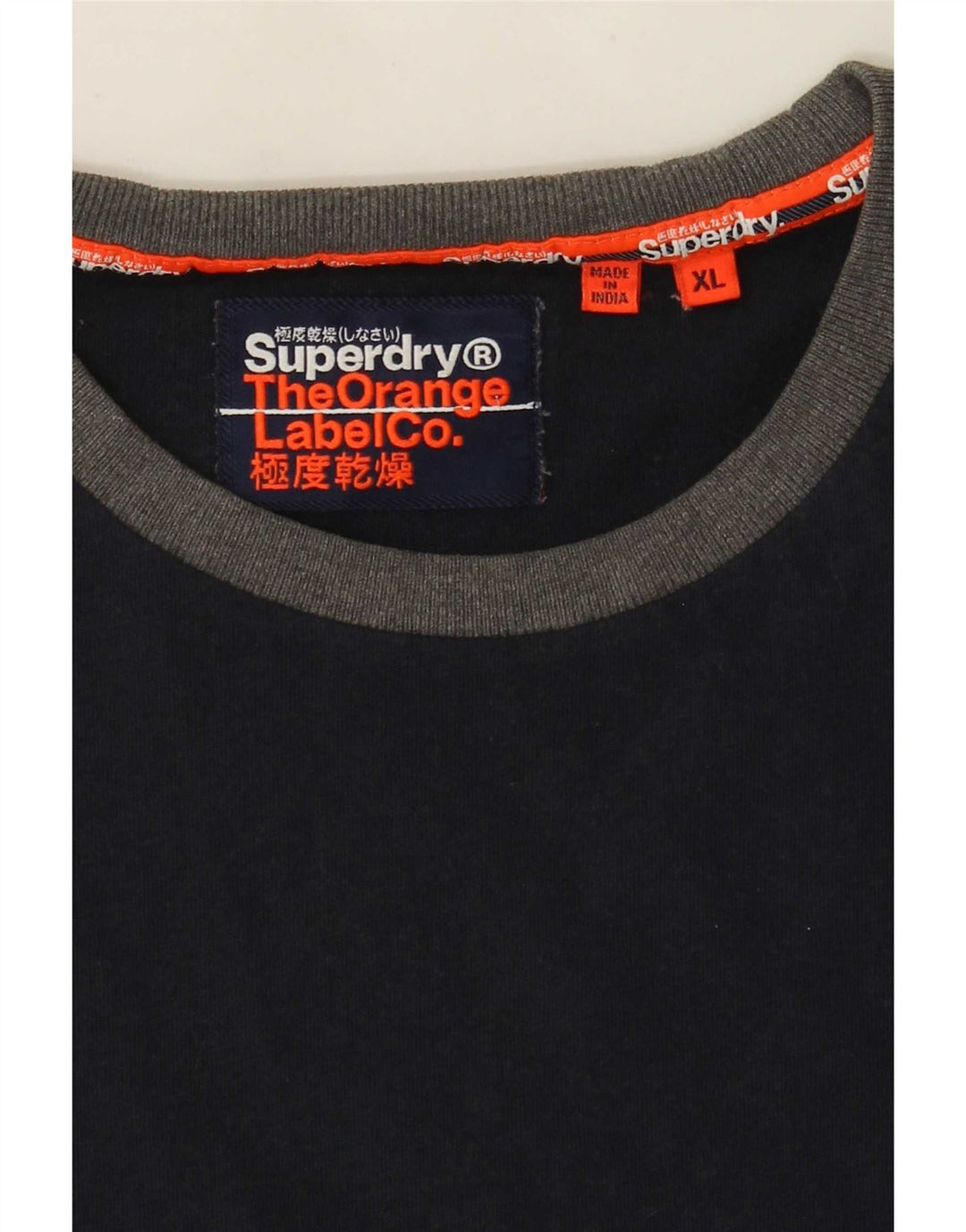 Superdry T-shirt top til mænd XL Marineblå Colourblock