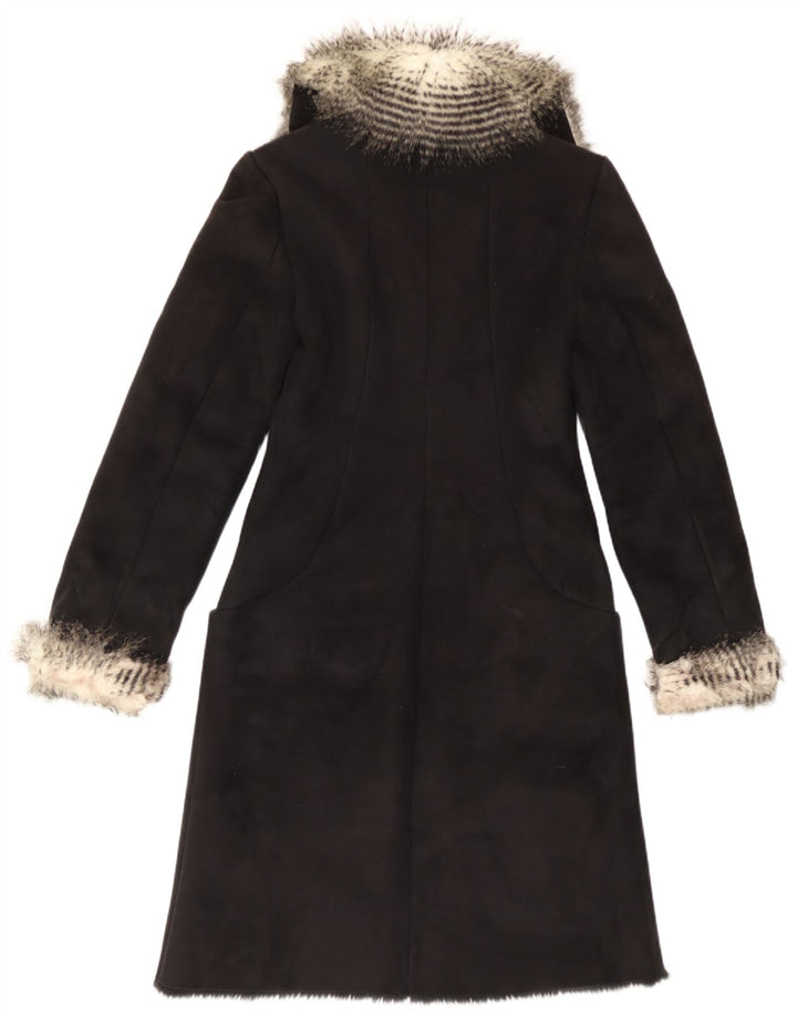Vintage Sherpa overfrakke til kvinder IT 40 Small Black