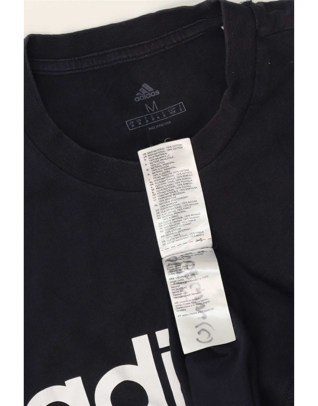 Adidas Herre grafisk T-shirt Top Medium Marineblå Bomuld