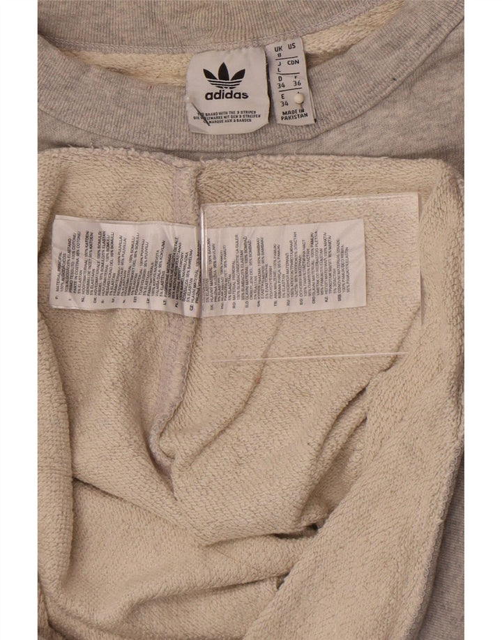 Adidas Dame Oversized Sweatshirt Jumper UK 8 Small Grey Flecked Bomuld