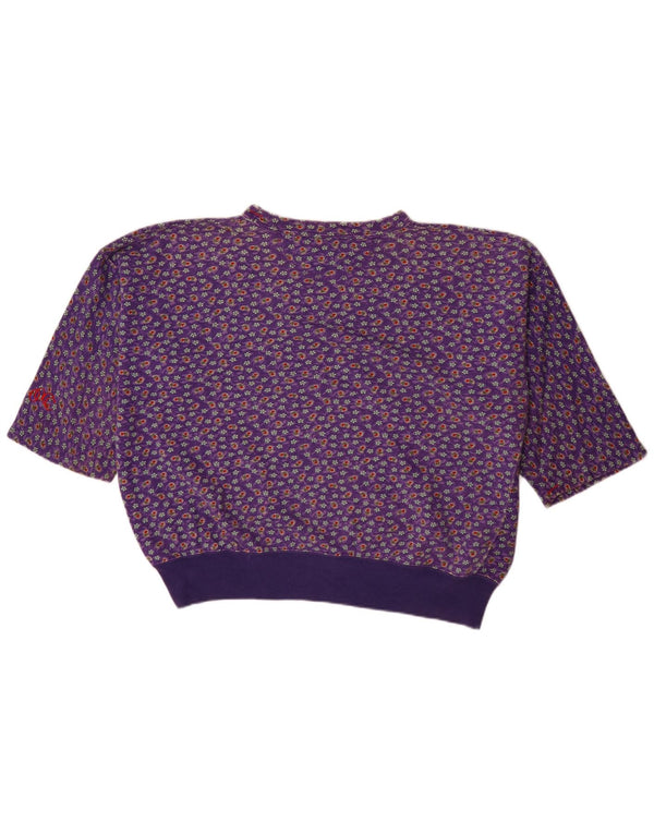Olmes Carretti dame sweatshirt med 3/4 ærmer UK 18 XL Lilla blomster