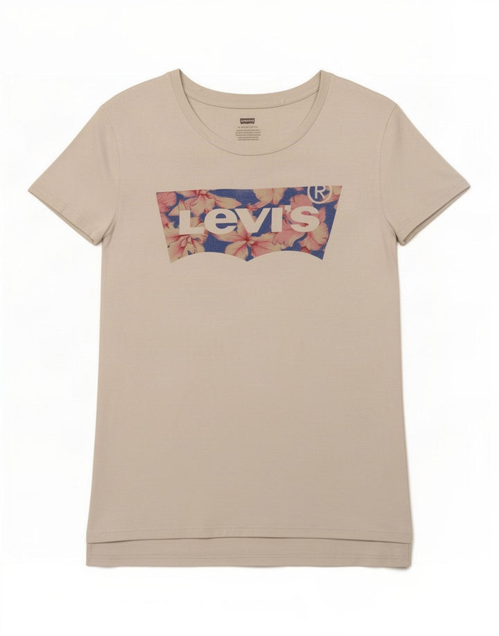 Levi's Grafisk T-shirt top til kvinder UK 12 Medium White
