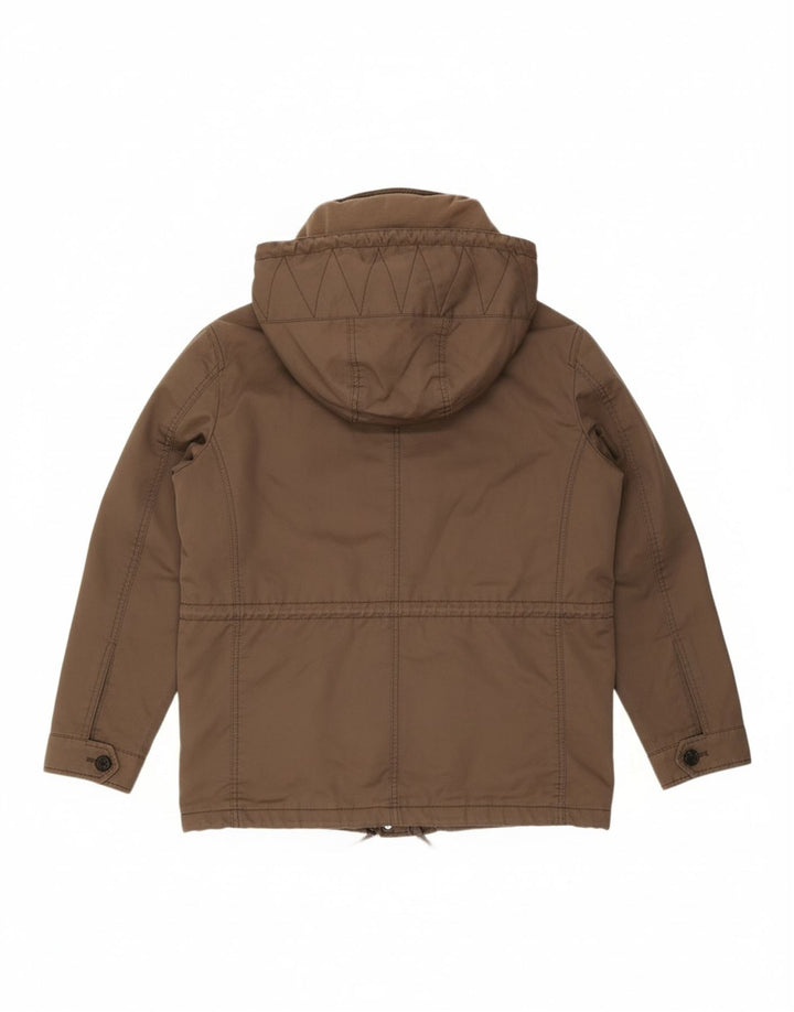 ALL SAINTS Womens Hooded Bomber Jacket UK 12 Medium Brown Cotton