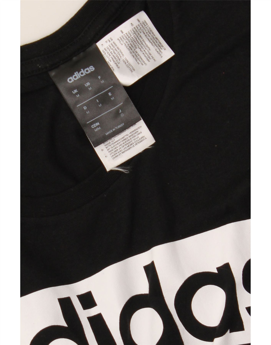 Adidas Herre grafisk T-shirt Top Medium Sort Bomuld