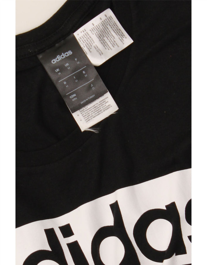 Adidas Herre grafisk T-shirt Top Medium Sort Bomuld