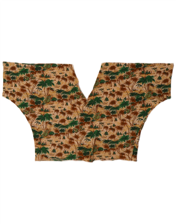 Vintage Dame Crop Top UK 12 Medium Multicolored Hawaiian