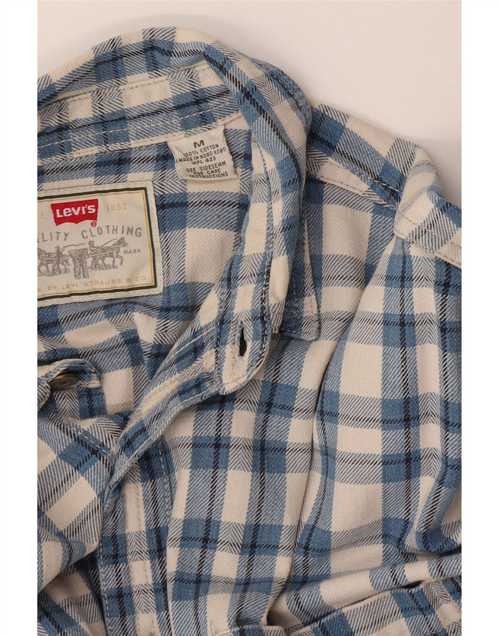 Levi's Flanelskjorte til mænd mellemblå ternet bomuld